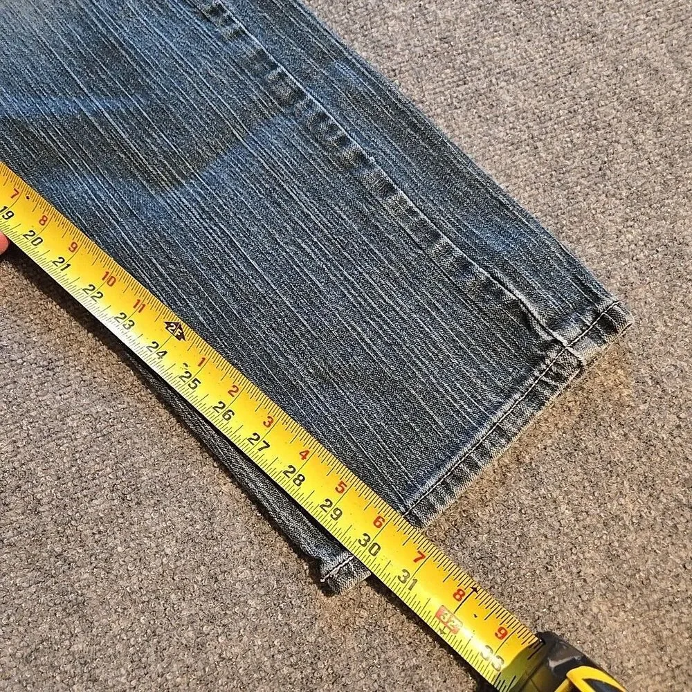 Levi 505 Denim Jeans Mens 36x32 Blue Straight Leg 5 Pocket Railroad Fade Whisker